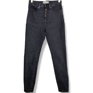 Everlane The High Rise Skinny Black Jeans Authentic Stretch Button Fly 26